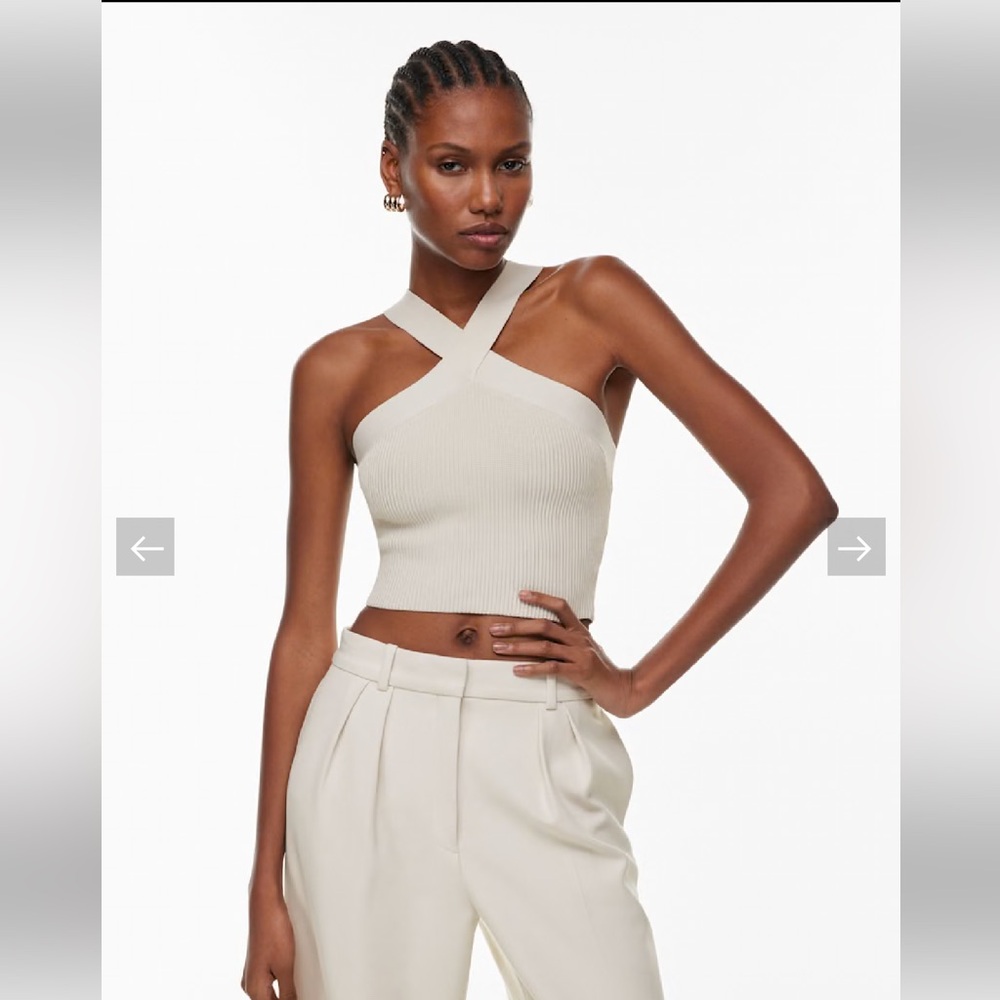 Aritzia Sculpt Knit Criss Cross Cropped Top